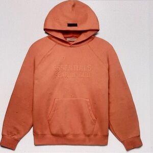 Fear of God ESSENTIALS Coral Orange Hoodie Large Pullover NWT